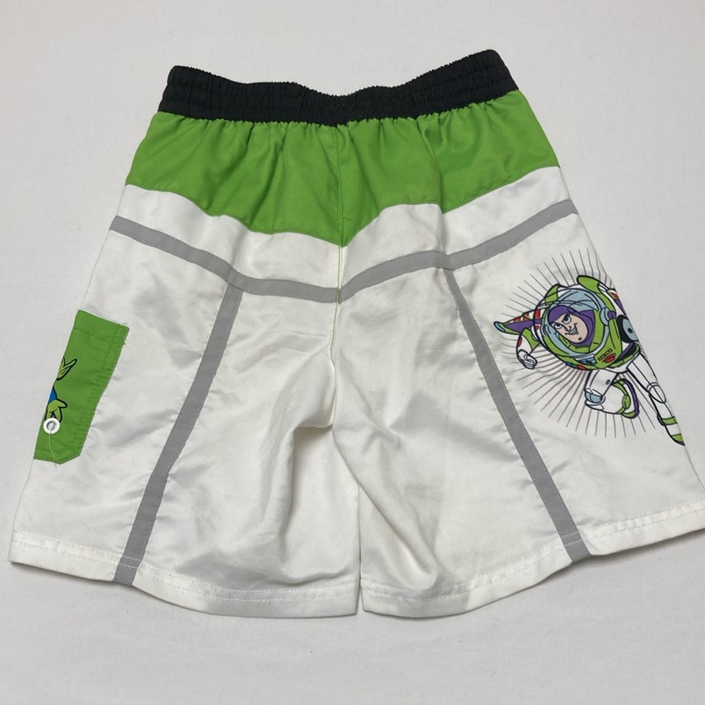 Disney Green and White Toy Story Buzz Lightyear Swim Trunks with Comfortable Fit - Picture 3 of 5